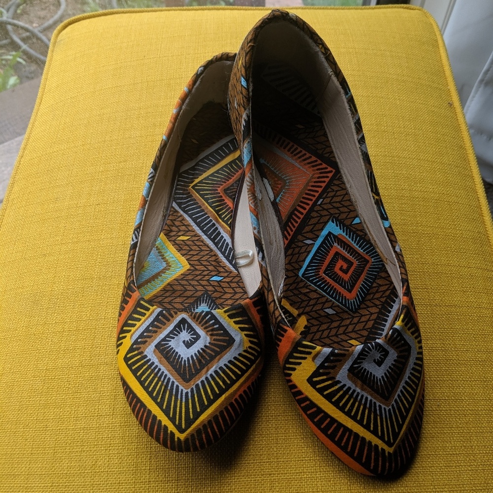 Colorful, geometric Ugandan flats
